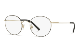 Shop Dolce & Gabbana Round Eyeglasses in Matte Black/Pale Gold online.