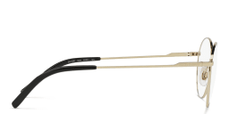Shop Dolce & Gabbana Round Eyeglasses in Matte Black/Pale Gold online.