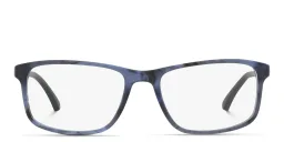 Shop Emporio Armani Essential Leisure Rectangle Eyeglasses in Matte Striped Blue online.