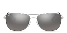 Shop Ray-Ban Unisex Square Sunglasses in Silver online.
