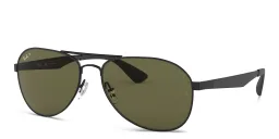 Shop Ray-Ban Unisex Aviator Sunglasses in Black online.
