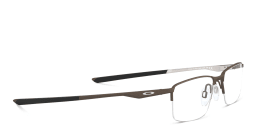 Shop Oakley Half-Rim Rectangle Eyeglasses in Brown online.