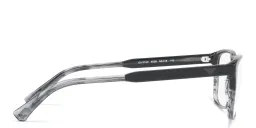 Shop Emporio Armani Rectangle Eyeglasses in Black online.