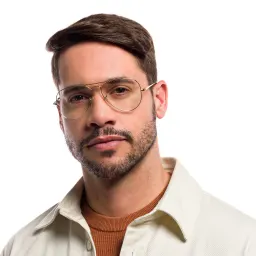 Shop Ray-Ban Pilot Optics Eyeglasses in Gold online.