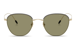 Shop GIORGIO ARMANI Square Sunglasses in Matte Black/Pale Gold online.