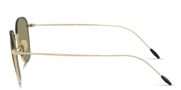 Shop GIORGIO ARMANI Square Sunglasses in Matte Black/Pale Gold online.