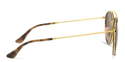 Shop Ray-Ban Unisex Round Sunglasses in Gold online.