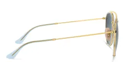 Shop Ray-Ban Round Double Bridge Sunglasses in Gold online.