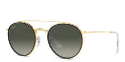 Shop Ray-Ban Unisex Round Sunglasses in Gold online.