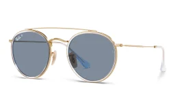 Shop Ray-Ban Unisex Round Sunglasses in Gold online.