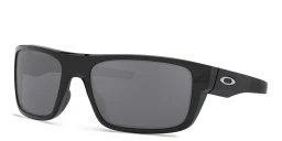 Shop Oakley DROP POINT Rectangle Sunglasses in Polished Black online.