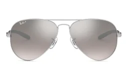 Shop Ray-Ban Unisex Aviator Sunglasses in Silver online.