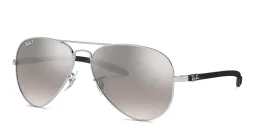 Shop Ray-Ban Unisex Aviator Sunglasses in Silver online.