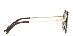 Shop VALENTINO Rimless Round Sunglasses in Black online.
