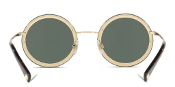 Shop VALENTINO Rimless Round Sunglasses in Black online.