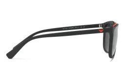 Shop Emporio Armani Rectangle Sunglasses in Matte Black online.