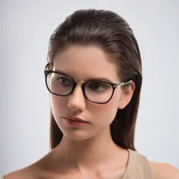 Shop BURBERRY Square Eyeglasses in Matte Black online.