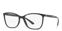 Shop Dolce & Gabbana Rectangle Eyeglasses in Black online.