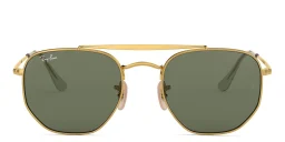 Shop Ray-Ban The Marshal Unisex Hexagonal Irregular Sunglasses in Polished Arista Gold online.
