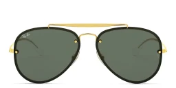 Shop Ray-Ban Blaze Aviator Unisex Rimless Sunglasses in Gold online.