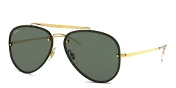 Shop Ray-Ban Blaze Aviator Unisex Rimless Sunglasses in Gold online.