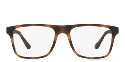 Shop Emporio Armani Rectangle Eyeglasses in Brown online.