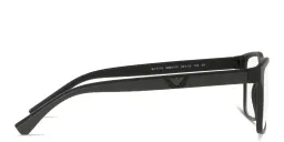 Shop Emporio Armani Logo Rectangle Eyeglasses in Black online.