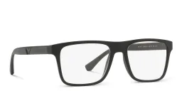Shop Emporio Armani Rectangle Eyeglasses in Jet Black online.