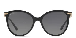 Shop BVLGARI Cat Eye Sunglasses in Black online.