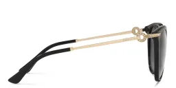 Shop BVLGARI Cat Eye Sunglasses in Black online.