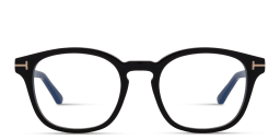 Shop TOM FORD Clip-On Round Eyeglasses in Black online.