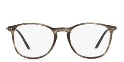 Shop GIORGIO ARMANI Panthos Eyeglasses in Black & Tortoise Top online.