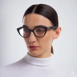 Shop MIU MIU Cat-Eye Eyeglasses in Black online.