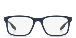 Shop Prada Linea Rossa Pillow Eyeglasses in Matte Blue online.