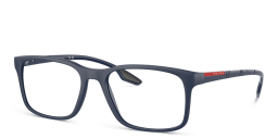 Shop Prada Linea Rossa Pillow Eyeglasses in Dark Blue online.