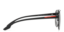 Shop Prada Linea Rossa Pilot Sunglasses in Black online.
