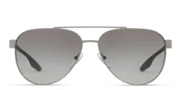 Shop Prada Linea Rossa Pilot Sunglasses in Gunmetal online.