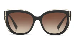 Shop TIFFANY Logo Lettering Cat-Eye Sunglasses in Black online.