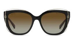 Shop TIFFANY Logo Lettering Cat-Eye Sunglasses in Pale Gold/Black online.