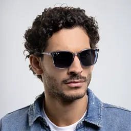 تسوق نظارات شمسية مربّعة للجنسين راي بان بلون أزرق شفاف أونلاين.
