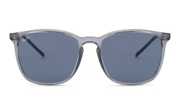 Shop Ray-Ban Unisex Square Sunglasses in Transparent Blue online.