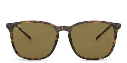 Shop Ray-Ban Unisex Square Sunglasses in Light Havana online.