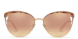 Shop BVLGARI Cat Eye Sunglasses in Pink Gold online.