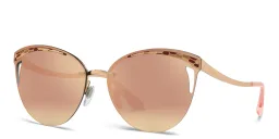Shop BVLGARI Cat Eye Sunglasses in Pink Gold online.