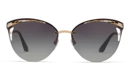 Shop BVLGARI Cat Eye Sunglasses in Pink Gold online.