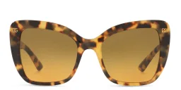 Shop Dolce & Gabbana Cat Eye Sunglasses in Yellow Havana online.
