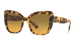 Shop Dolce & Gabbana Cat Eye Sunglasses in Yellow Havana online.