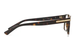 Shop BVLGARI Rectangle Eyeglasses in Dark Havana online.