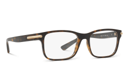 Shop BVLGARI Rectangle Eyeglasses in Dark Havana online.