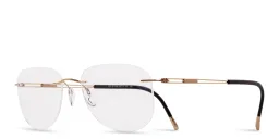 Shop Silhouette Rimless Aviator Eyeglasses in Gold online.